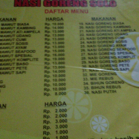 Nasi Goreng Solo Tamansari Bandung Jawa Barat