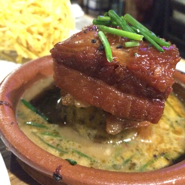 Takes our puertorrican cuisine to the next level! Their porkbelly with their guarapo glaze...perfection! The escabeche of gandules is delicious!