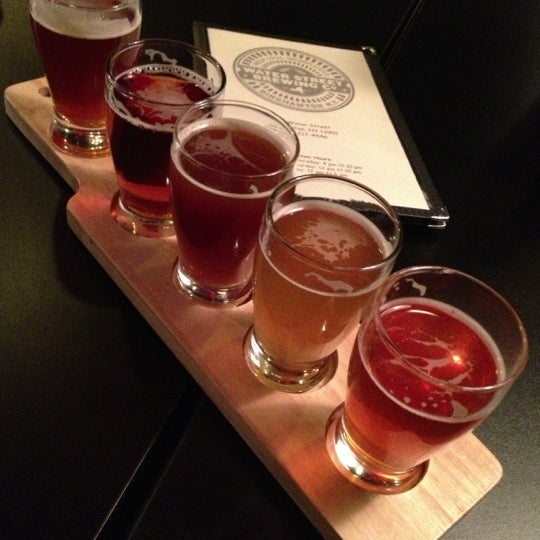 The beer flights are a great way to try all the beer on tap!