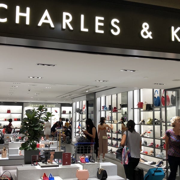 Interior view of CHARLES & KEITH store in Changi Airport. It was