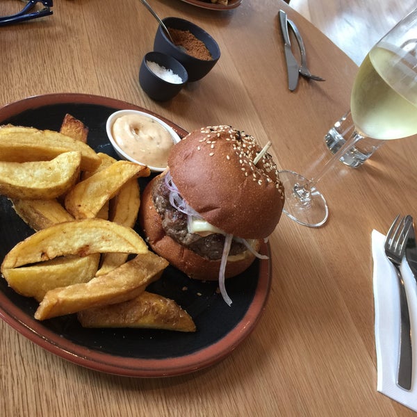 Wide ranging wine list backed simple will prepared and fresh food. Loved the beef burger and crisp chips.