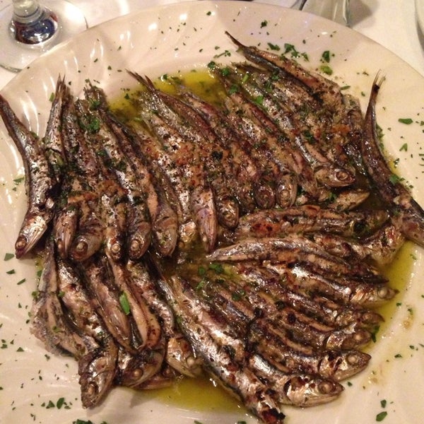 Sole with spinach and feta is huge and delicious. Baked anchovies is delicious, but fried anchovies is amazing with beer. Baked is like Bronzino, fried is like French fries. Must get Ekmek for desert!