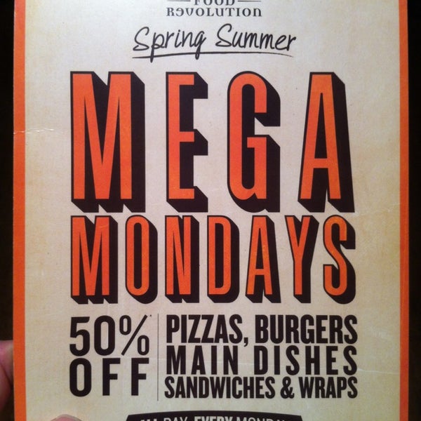 50% off food Mondays great deal!