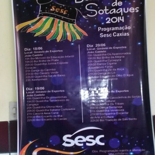 Foto tirada no(a) Sesc Caxias por romulo m. em 6/14/2014
