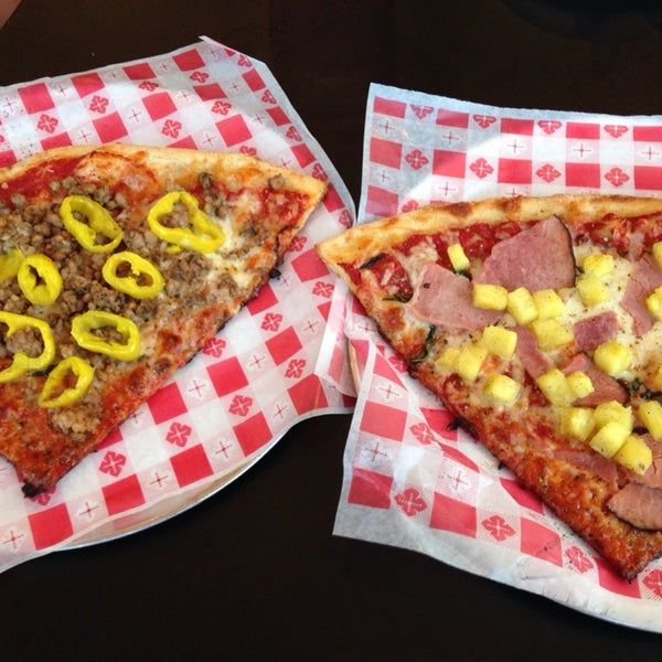 Their garlic knuckles are amazing and their pizza is even better. Ham and pineapple...check. Spicy chicken sausage and banana peppers...check. My absolute favorites! And you can buy them by the slice.
