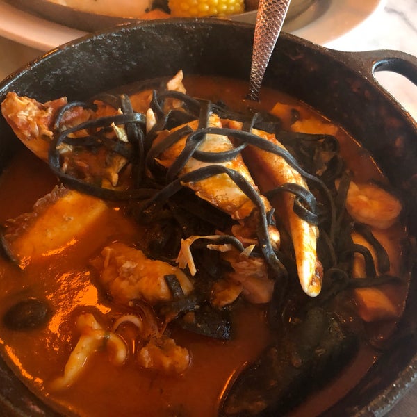 The seafood pasta was cioppino flavored and it was flavorful. The staff was friend and the portions were large. Everything tasted extremely fresh.