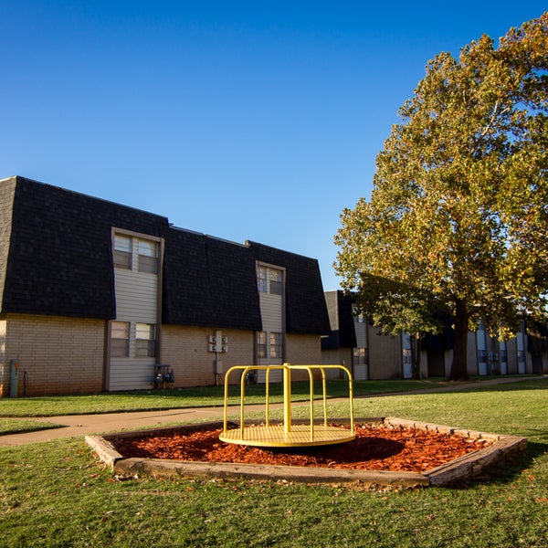 Our community is on six and a half acres of park-like grounds with open space enough for everyone and playground equipment for residents with young children.