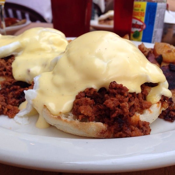 Chorizo Benedict! Not on the menu but incredibly tasty! Ask for it!