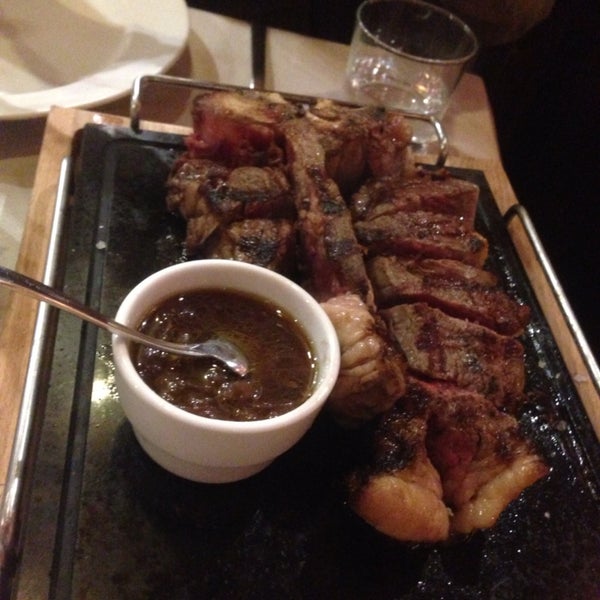 The best grilled T-bone steak I've ever tried so far. Seafood soup is also good for starter. Pretty noisy.