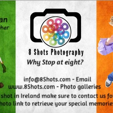 For the month of July #8Shotsphotography will be touring Southern Ireland looking for you! Be ready, be smiling & be great we will get the shot you have never had! #Dublin #Ireland #8Shots #Prepare
