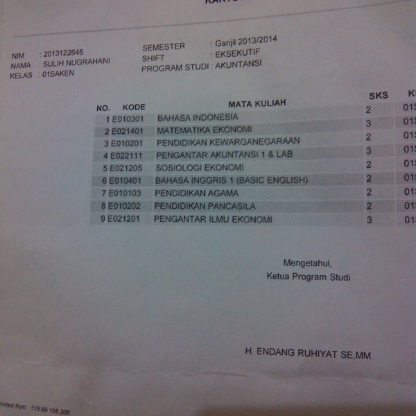 ketua program in english