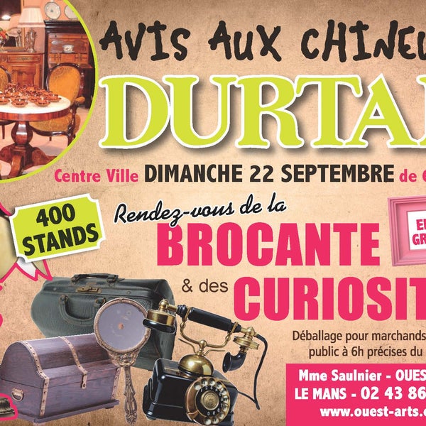 Tout le monde l'attendait avec impatience, ce week-end aura lieu le 31e rendez-vous international de la Curiosité et de la #Brocante à #durtal. #Angers