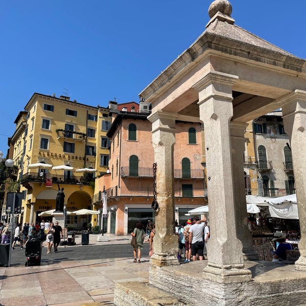 Photo taken at Piazza delle Erbe by Pavel P. on 7/17/2022