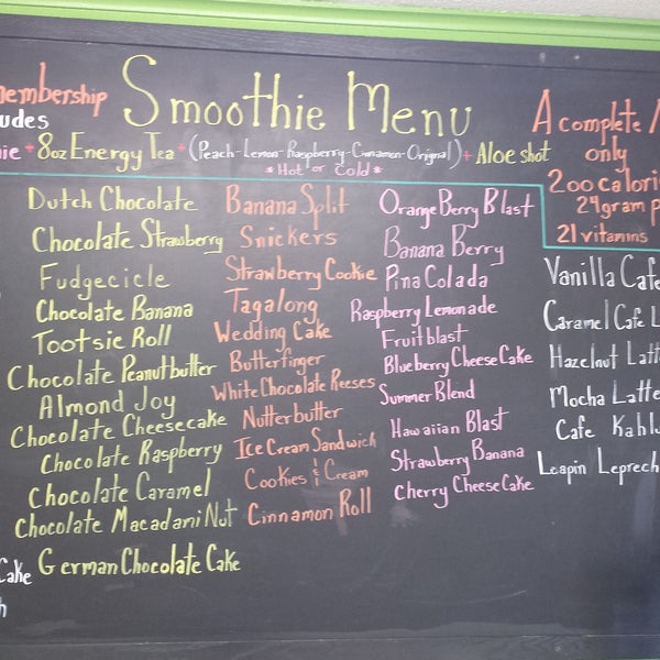 We have over 50 flavors of healthy smoothies.