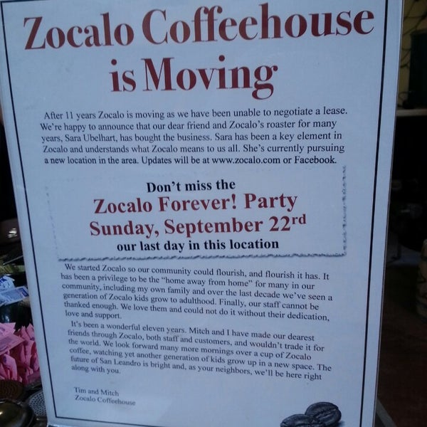 Foto scattata a Zocalo Coffeehouse da breena b. il 9/13/2013