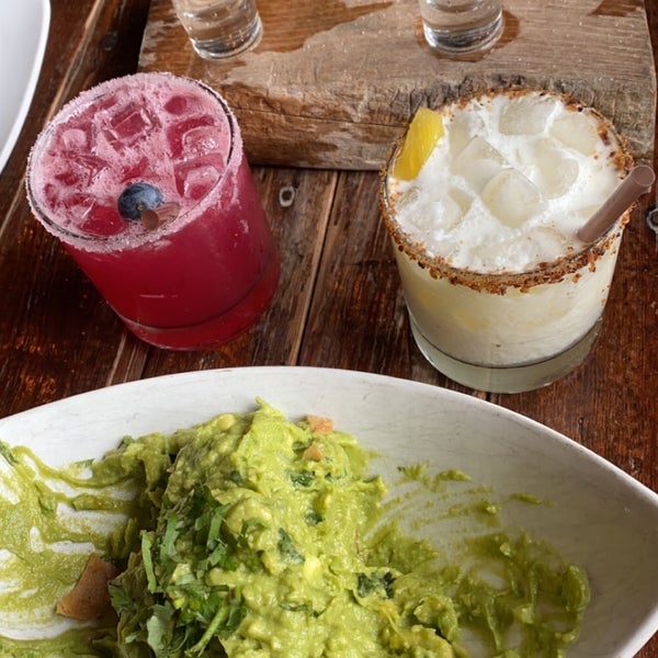 they must use like 3 avocados for the guac, so much! drinks are delicious & the shots come on a cute wooden block