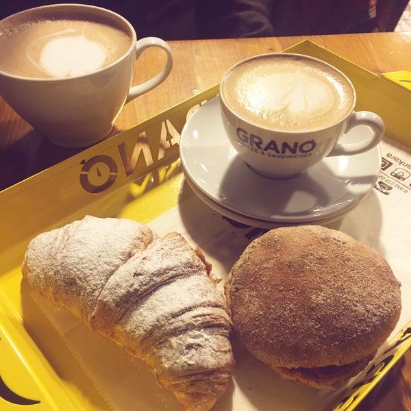 Photo taken at Grano Coffee &amp; Sandwiches by Esra E. on 12/22/2015