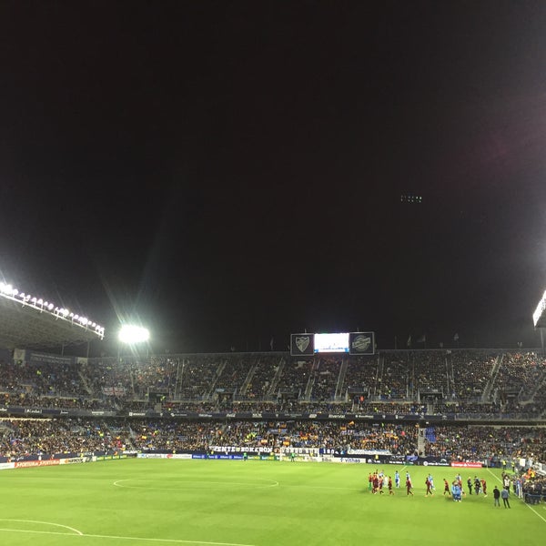 Photo taken at La Rosaleda Stadium by Rocio Q. on 3/10/2018