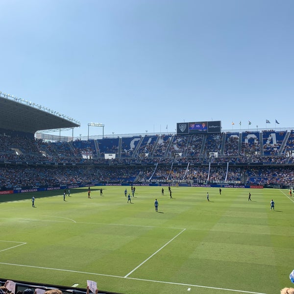 Photo taken at La Rosaleda Stadium by Rocio Q. on 9/29/2019