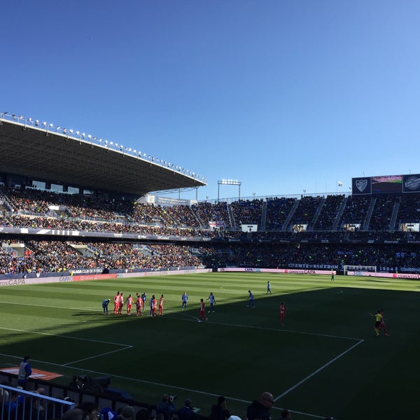 Photo taken at La Rosaleda Stadium by Rocio Q. on 2/10/2018