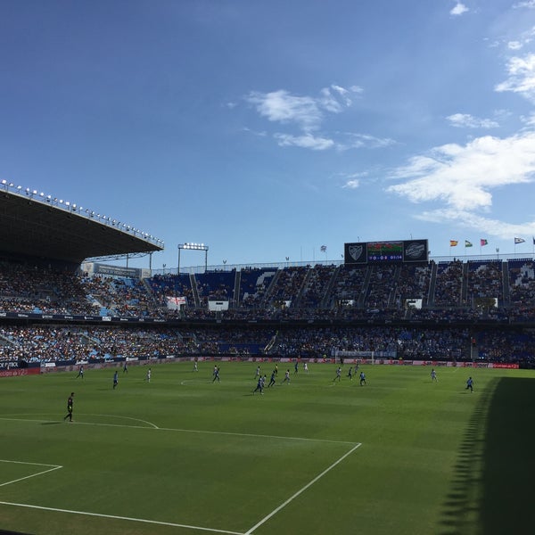 Photo taken at La Rosaleda Stadium by Rocio Q. on 9/30/2018