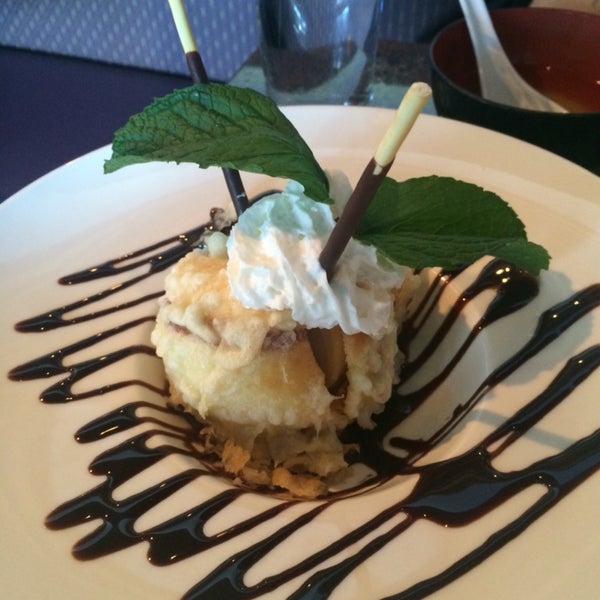 Tempura appetizer, sushi lover for two, fried ice cream and lady M crepe cake. Fried ice cream the best