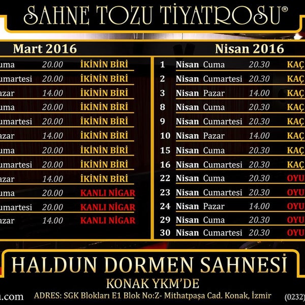 Das Foto wurde bei Sahne Tozu Tiyatrosu Göksel KORTAY Sahnesi von Kullanmıyorum am 3/17/2016 aufgenommen