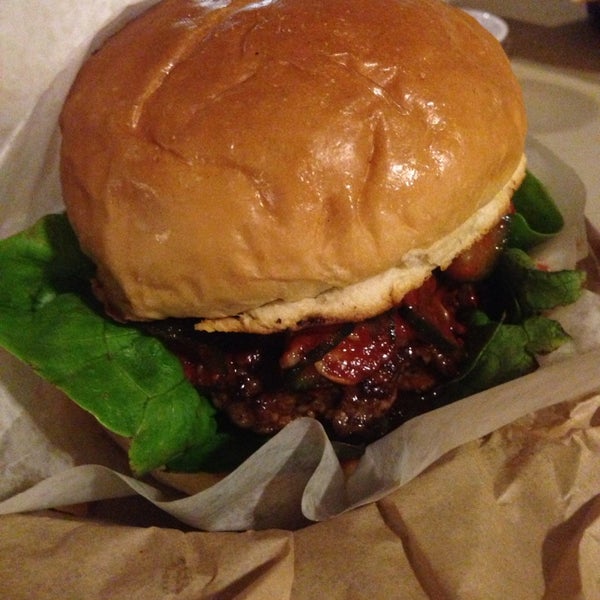 Photo taken at Konjoe Burger by Mee C. on 8/17/2013