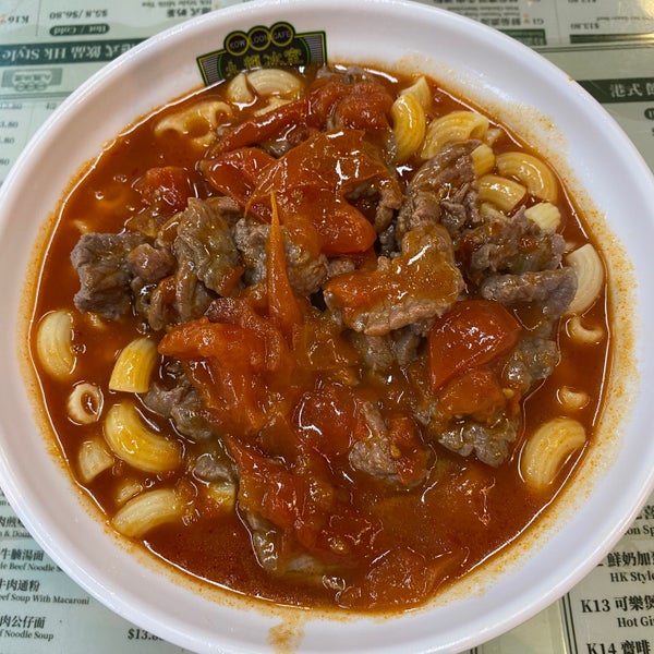 Fresh tomato soup macaroni with beef is pretty legit