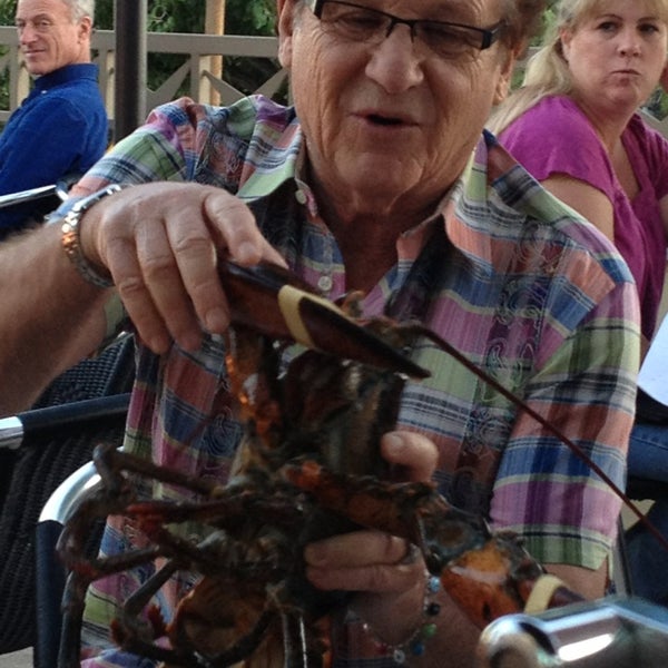 Larry and the 6lb lobster. Lobster is approximately 11 years old.