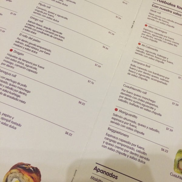 Sushitto menu 2024