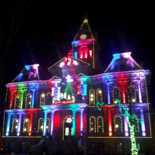 Guernsey County Ohios Courthouse Christmas Light Display 2022 Guernsey County Courthouse Holiday Light Show (Now Closed) - 801 Wheeling  Ave