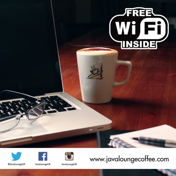 FREE Wi-Fi: Keep up-to-date via Twitter, Facebook, Instagram & http://javaloungecoffee.com