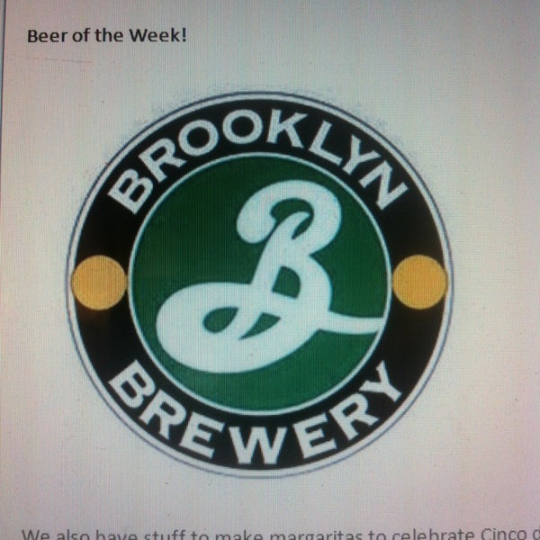 Try the beer of the week, Brooklyn Brewery.