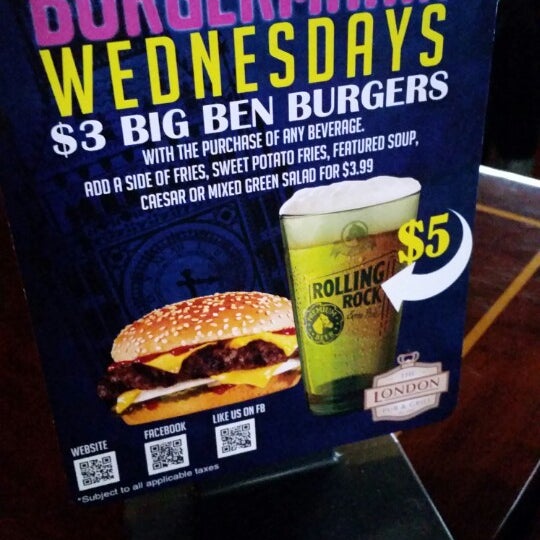 Wednesdays feature $3 burgers with $5 beers. Dinner is served.