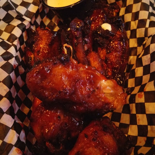 Smoked raspberry chipotle wings and the Hub Club...so good.
