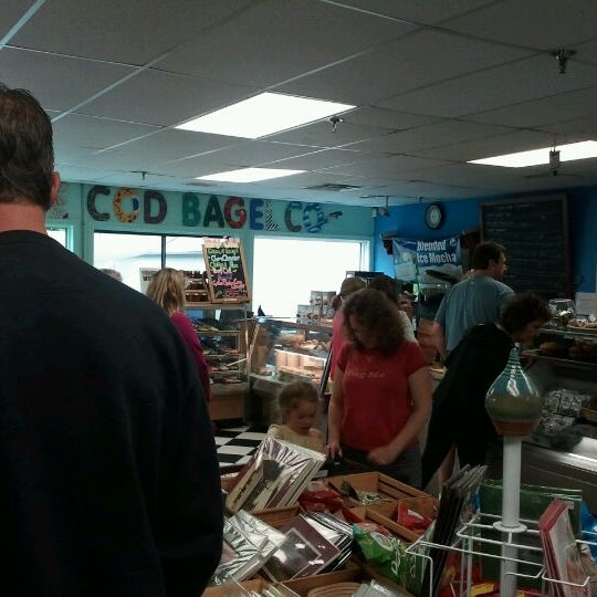 Photo taken at Cape Cod Bagel Cafe by Sam Y. on 5/26/2012