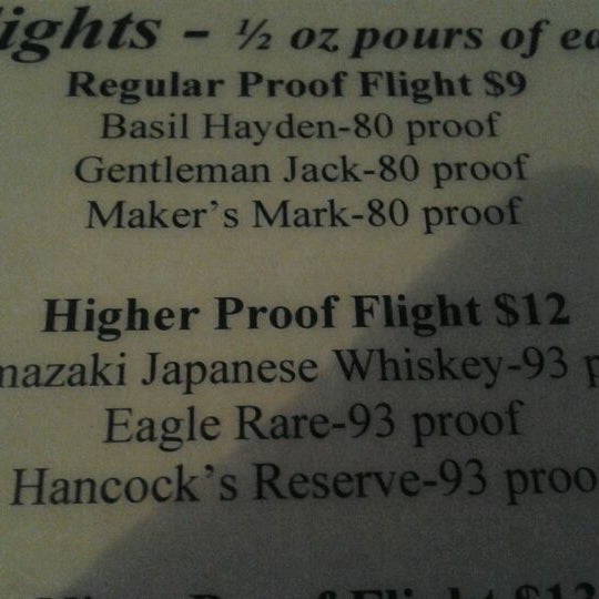 Try the Higher Proof Flight of whiskey!