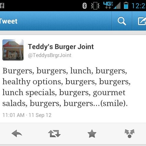 Foto diambil di Teddy&#39;s Burger Joint oleh Bob C. pada 9/11/2012