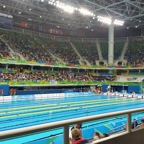 Photo taken at Olympic Aquatics Stadium by Sarah T. on 9/14/2016