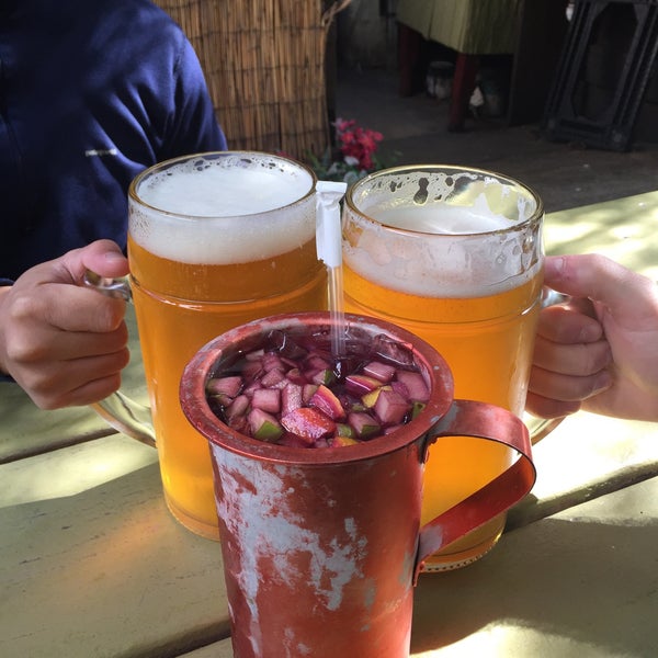 Drinks specials are great! This is what 2 xlarge beers and a large sangria looks like!