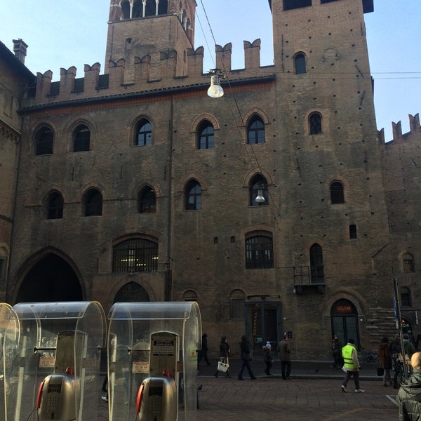 Photo taken at Piazza Maggiore by Maria K. on 1/3/2015