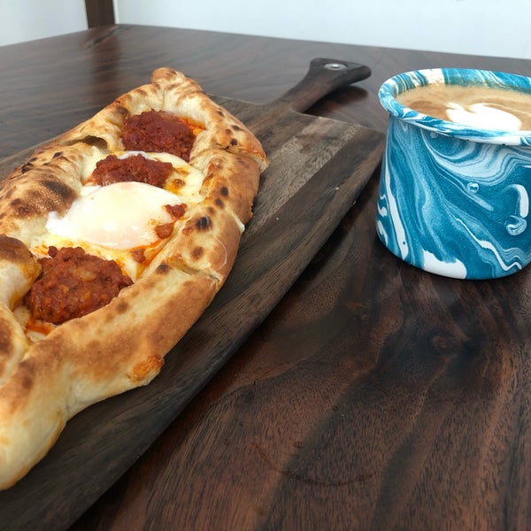 Good option for bunch. Get the Turkish flat bread with pork and the egg. Perfect brunch option when paired with an espresso or latte.