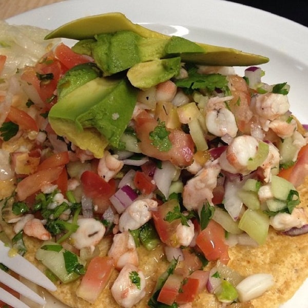 Try the ceviche tostadas. They are HUGE, fresh and delicious!!