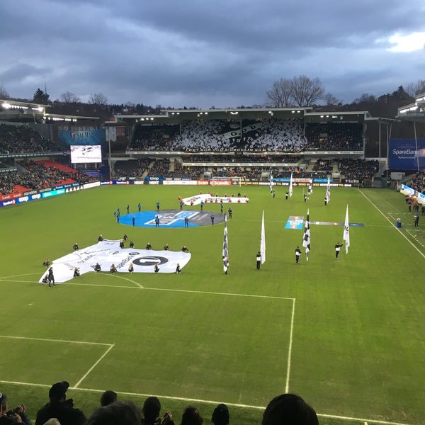 Photo taken at Lerkendal Stadion by Harald B. on 4/2/2017