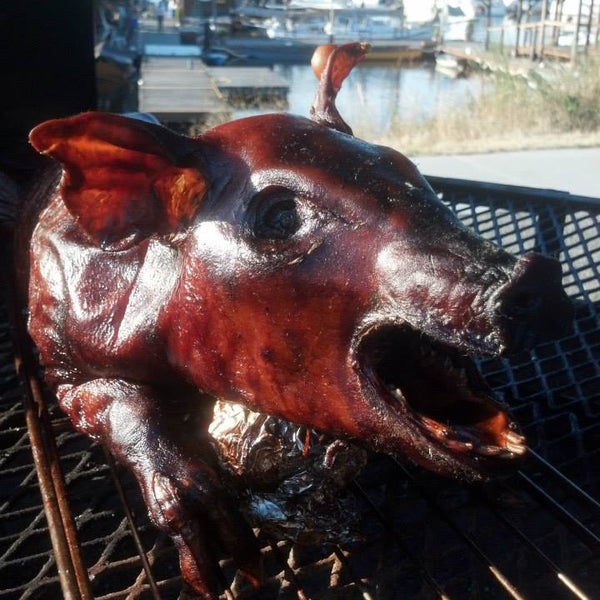 A whole smoked pig from a catering event! Schedule yours!