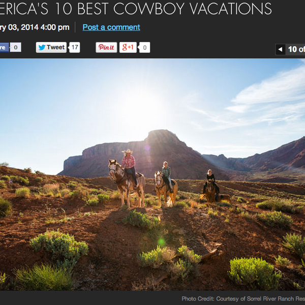 Sorrel River Ranch makes Fodor's Top 10 Cowboy Vacations http://www.fodors.com/news/photos/americas-10-best-cowboy-vacations#!10-sorrel-river-ranch-resort-&-spa