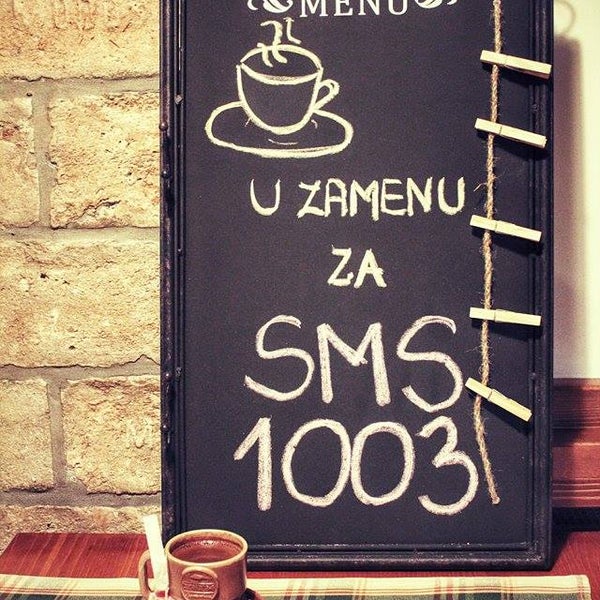 Kafa u zamenu za SMS na 1003!