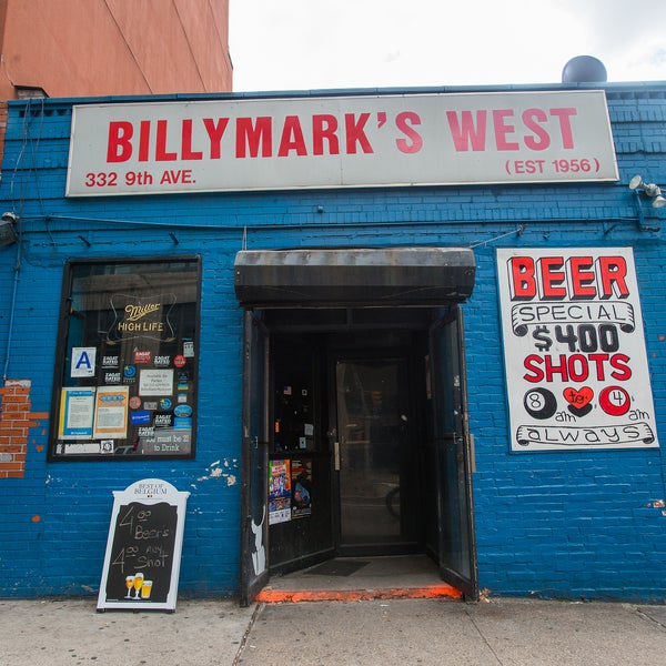 The eclectic jukebox is always rocking at Billymark’s West, a rough-and-tumble but lovable dive bar near Penn Station.A pool table and dartboard attract regular customers starting at 8 a.m.