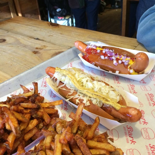 Photo taken at Bark Hot Dogs by Adam R. on 12/7/2014